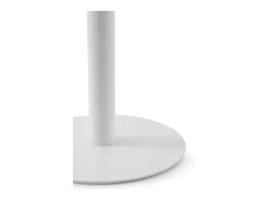 Mesa melamina blanca 80 diametro, pie central metálico blanco