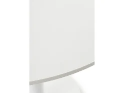 Mesa melamina blanca 100 diametro, pie central metálico blanco