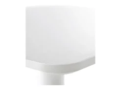 Mesa melamina blanca 70x70, pie central metálico blanco