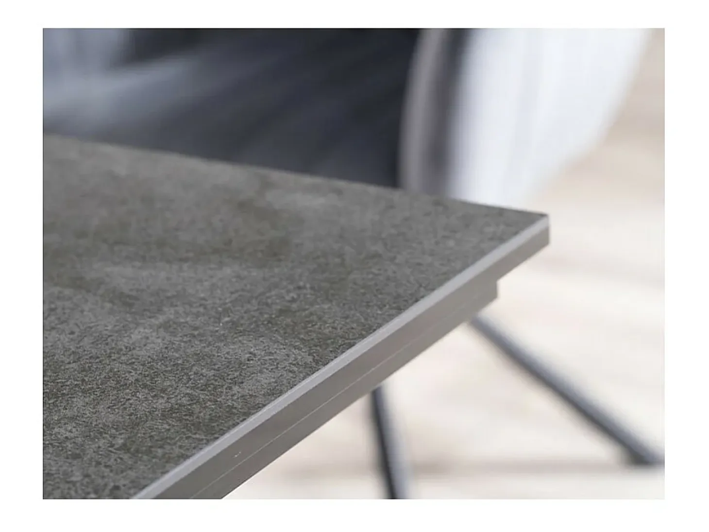 Mesa metálica extensible Erol efecto mármol gris 180-260cm