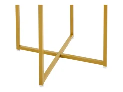 Mesa moderna con 4 sillas de terciopelo blanco, estructura de MDF y hierro dorado, elegante conjunto