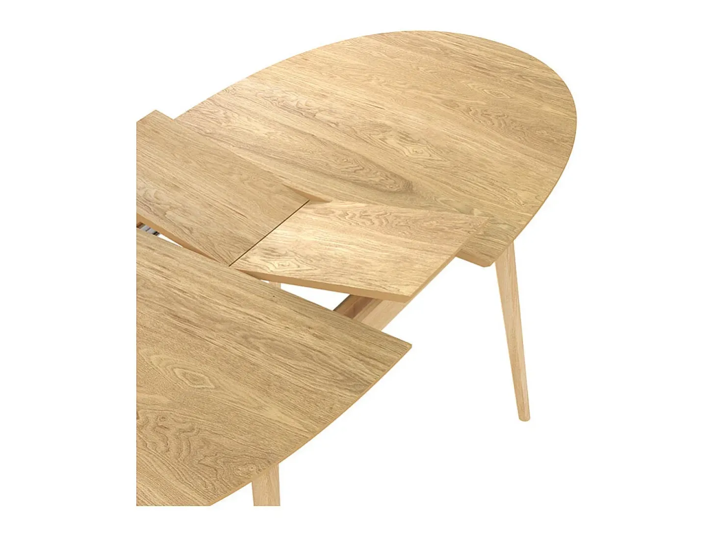 Mesa ovalada extensible de 6/8 personas en madera clara de 170/200 cm - Eddy