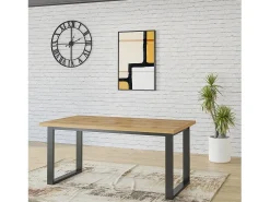 Mesa para 8 personas para comedor, colección MILO, color roble.