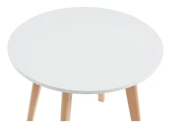 Mesa para niños de MDF y haya - blanco y natural - LOULOUNE