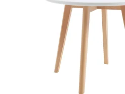Mesa para niños de MDF y haya - blanco y natural - LOULOUNE