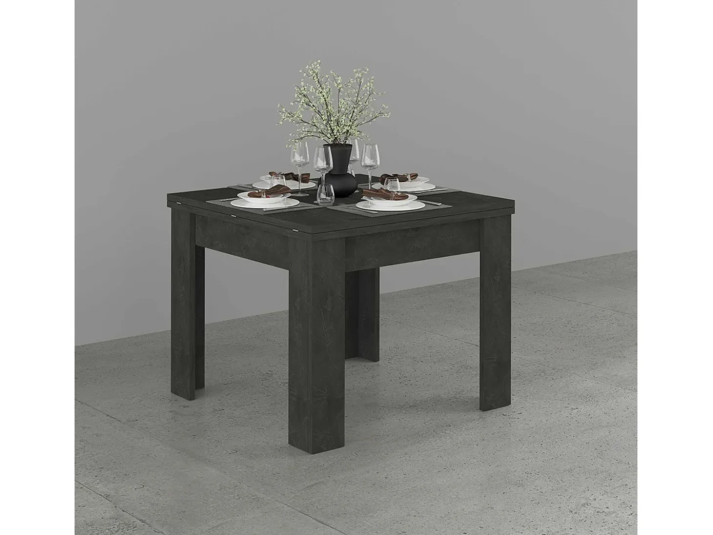 Mesa para salón de diseño moderno 90-180x90cm Jesi Liber Ardesia