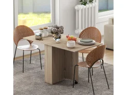 Mesa plegable cocina madera natural 75x140x74 cm HOMCOM