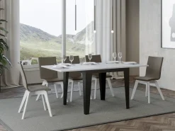 Mesa plegable cuadrada 90x90/180 cm Librio-Color Blanco