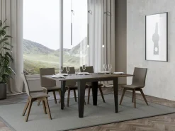 Mesa plegable cuadrada 90x90/180 cm Librio-Color Marrón