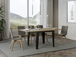 Mesa plegable cuadrada 90x90/180 cm Librio-Color Natural