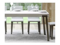 Mesa rectangular 130 cm patas metal blanco y antracita Konta