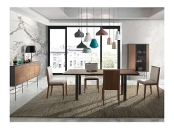 Mesa rectangular con acabado en madera de nogal Luna, 200 x 90 x 75 cm (largo x ancho x al