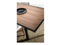 Mesa rectangular con acabado en madera de nogal Luna, 200 x 90 x 75 cm (largo x ancho x al