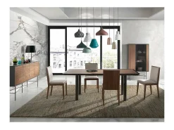 Mesa rectangular con acabado en madera de nogal Luna, 200 x 90 x 75 cm (largo x ancho x al