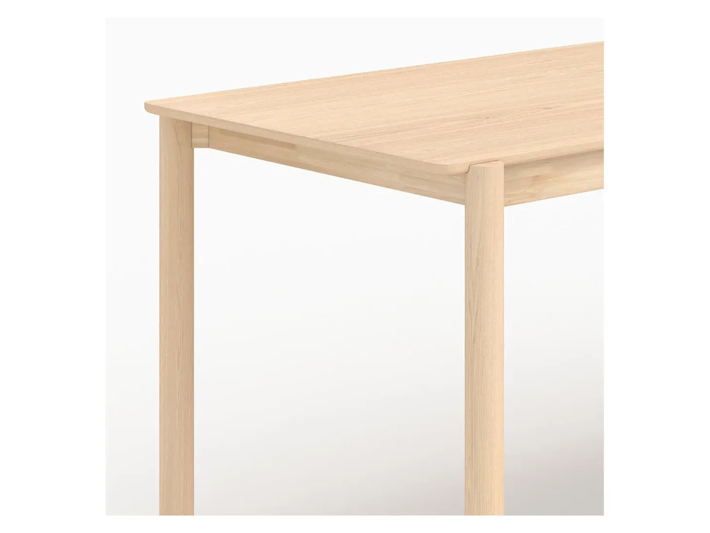 Mesa rectangular de chapa de fresno efecto blanqueado 6 plazas - Irène
