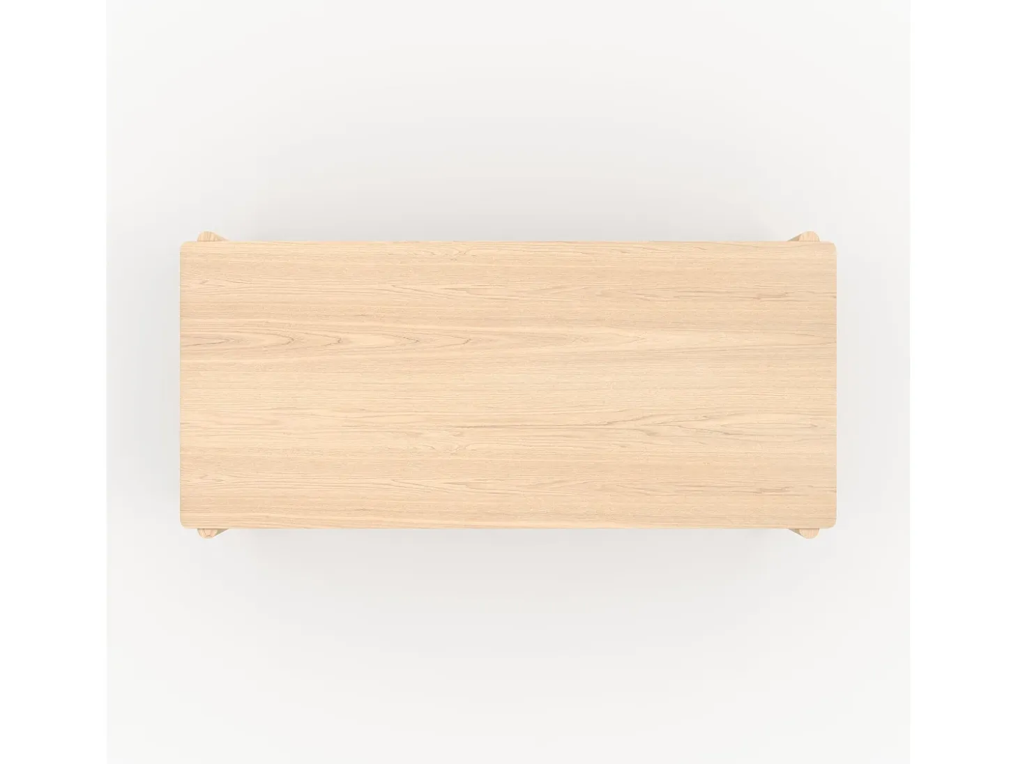 Mesa rectangular de chapa de fresno efecto blanqueado 6 plazas - Irène