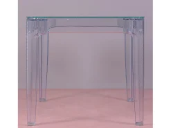 Mesa rectangular de cristal con patas transparentes (120x80) - Ghost - Transparente