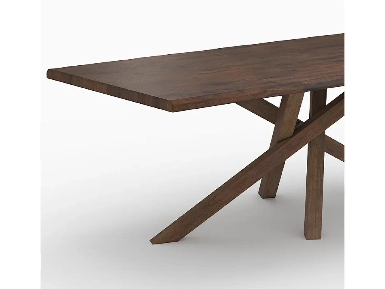 Mesa rectangular de madera maciza de hevea oscura 8 personas - Robin