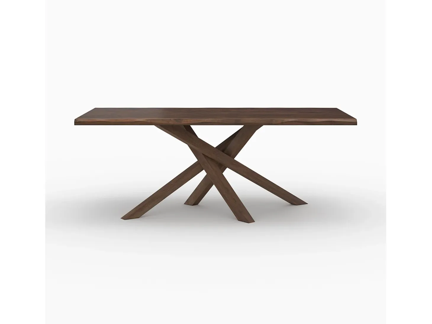 Mesa rectangular de madera maciza de hevea oscura 8 personas - Robin