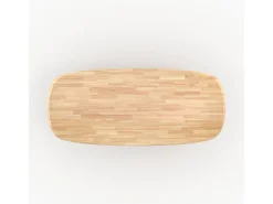 Mesa rectangular de madera maciza de hevea clara 10 plazas - Aladin
