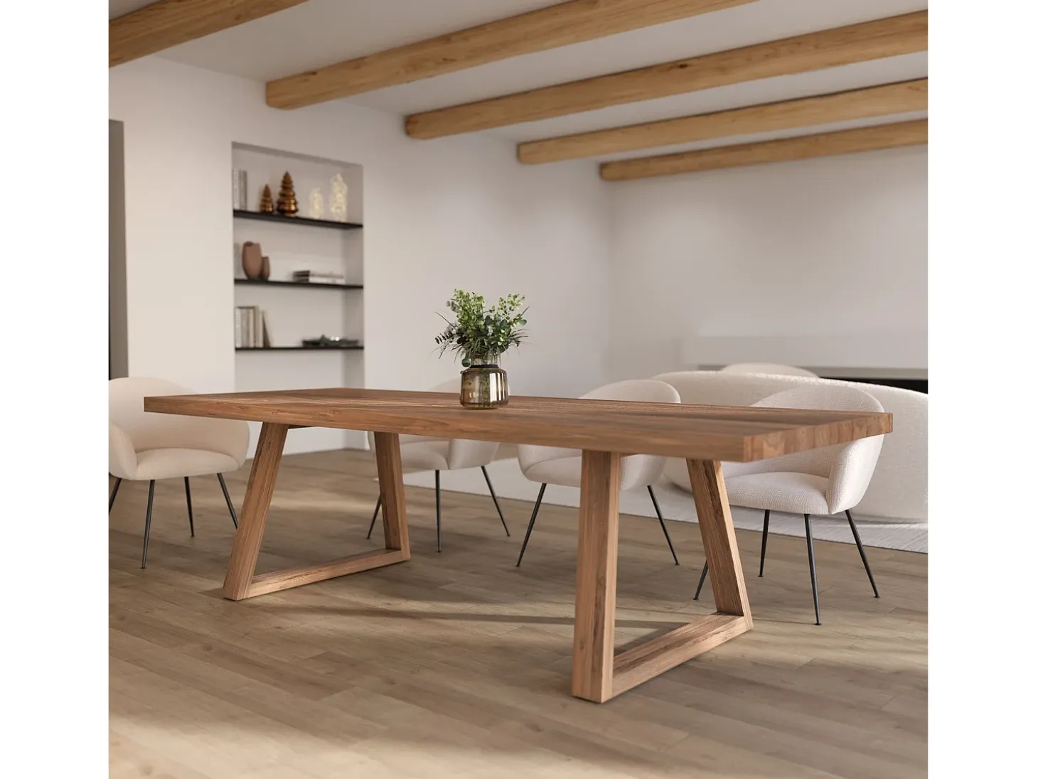 Mesa rectangular de madera de teca para 10 personas 260 cm - Marie
