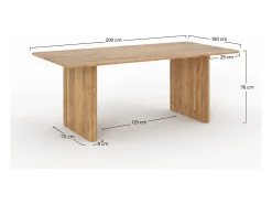 Mesa rectangular de madera de acacia para 8 personas - Andrea