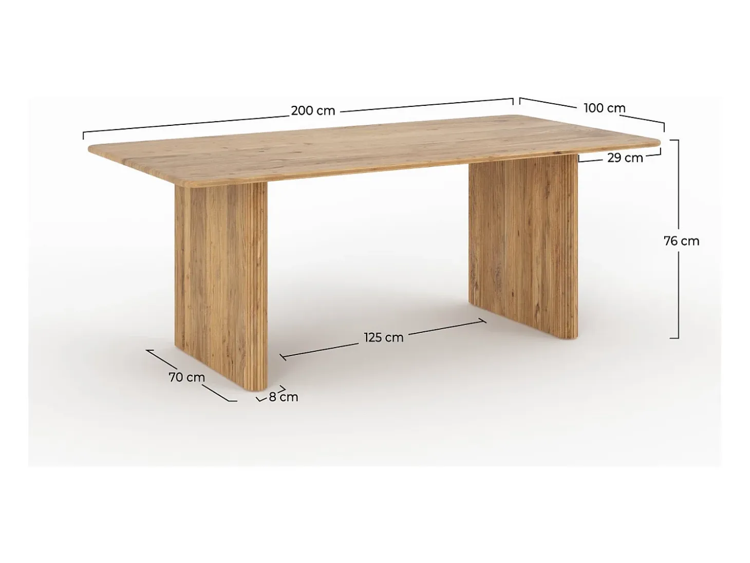 Mesa rectangular de madera de acacia para 8 personas - Andrea