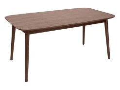 Mesa rectangular extensible con extensiones integradas de madera de nogal oscuro 160-210 cm ANK