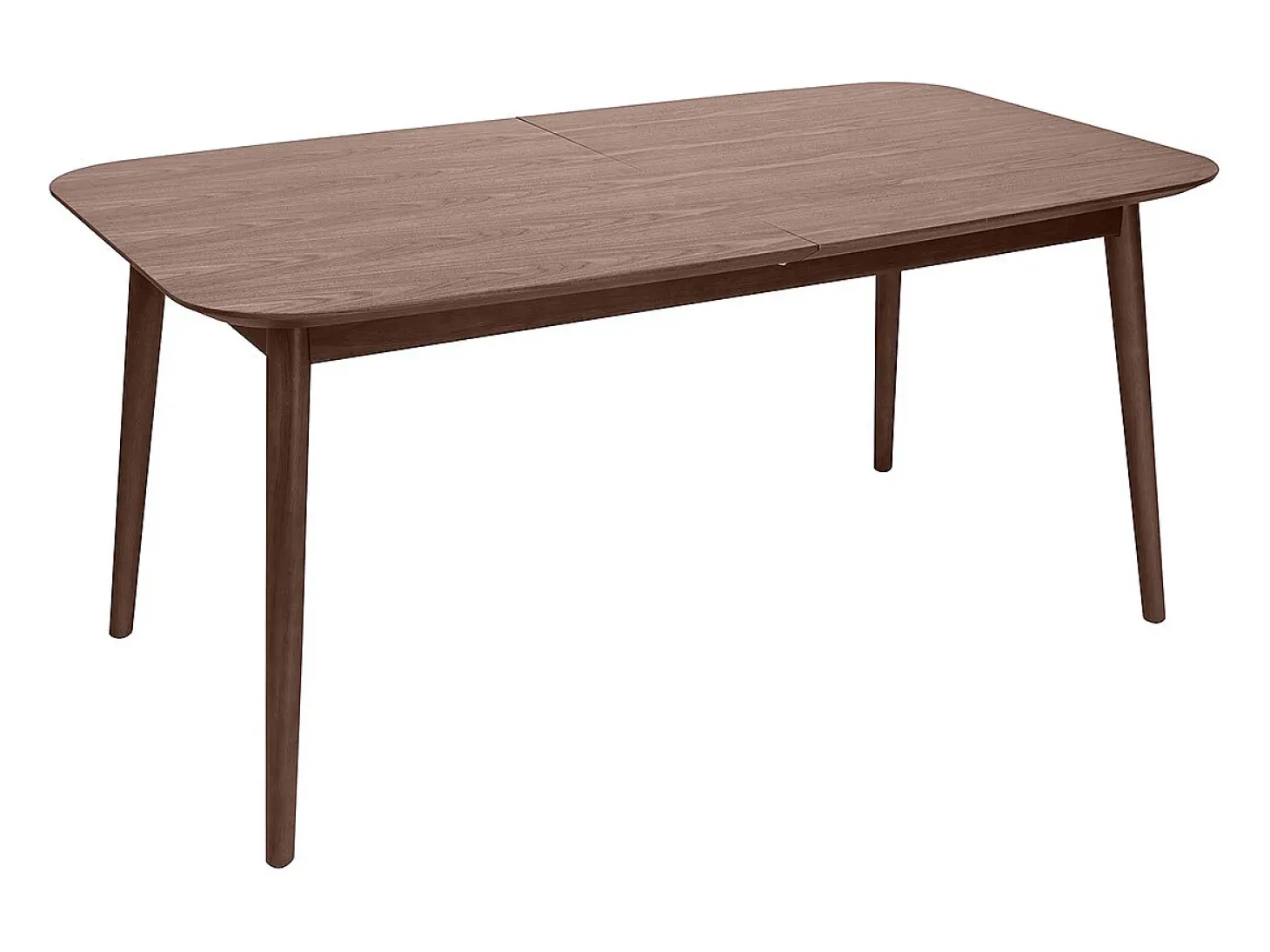 Mesa rectangular extensible con extensiones integradas de madera de nogal oscuro 160-210 cm ANK