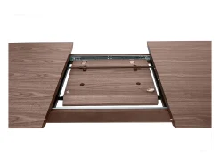 Mesa rectangular extensible con extensiones integradas de madera de nogal oscuro 160-210 cm ANK