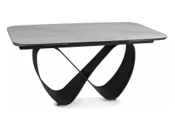 Mesa rectangular extensible de diseño con aspecto de mármol gris ámbar