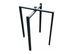 Mesa rectangular extensible blanca y madera clara 180 a 440 cm Ribo-Base y soporte con ruedas