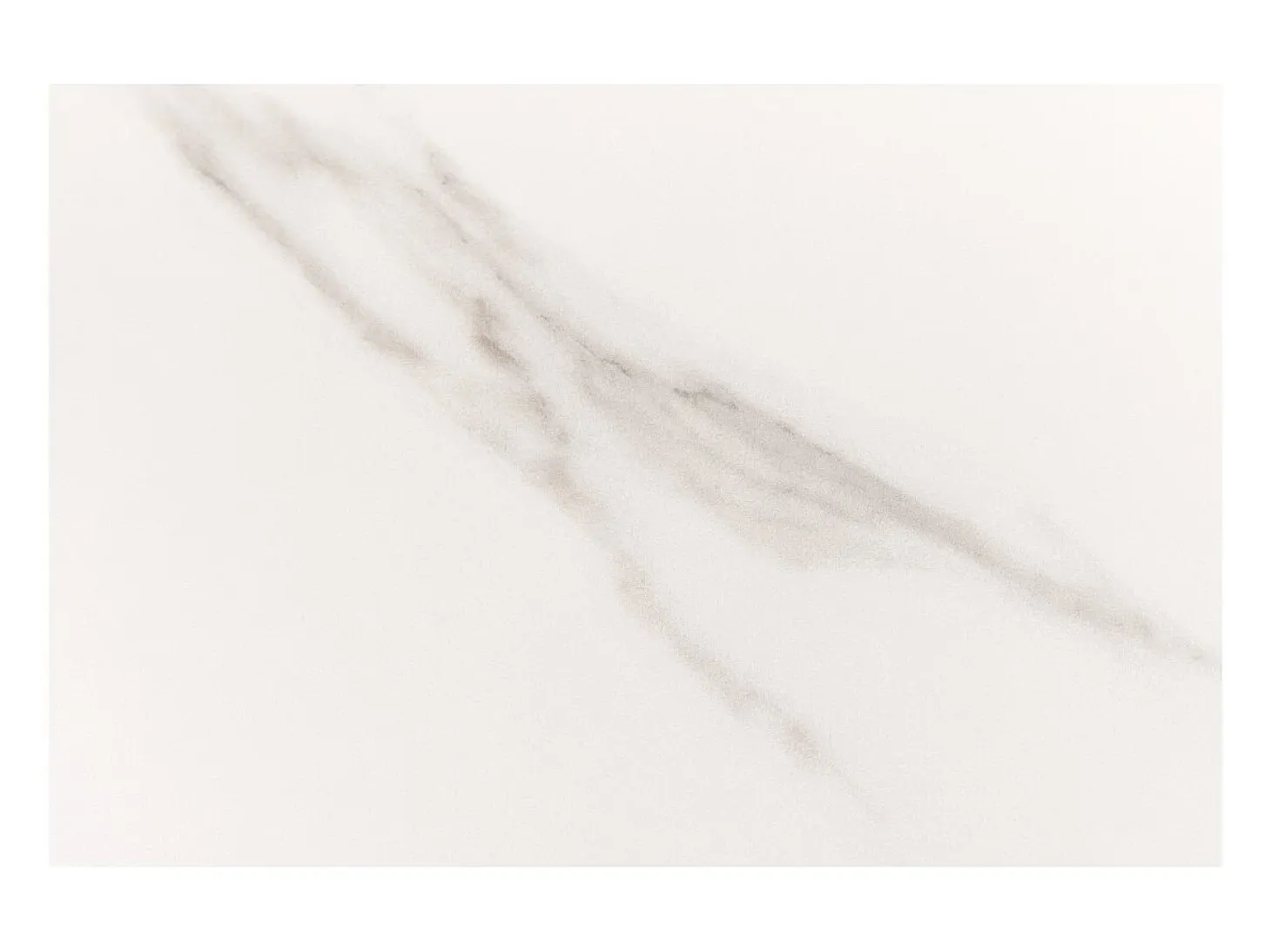 Mesa rectangular LUMEA – 200 cm – Tablero cerámico efecto mármol blanco y pie en madera oscura – Estilo contemporáneo