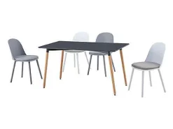 Mesa rectangular Md-Nordika fija acabado gris, 75 cm(alto) 140 cm(ancho) 80 cm(fondo).