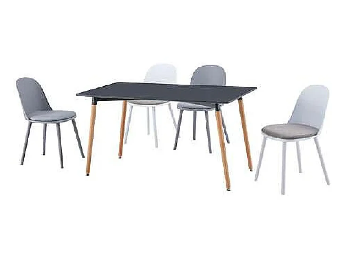 Mesa rectangular Md-Nordika fija acabado gris, 75 cm(alto) 140 cm(ancho) 80 cm(fondo).