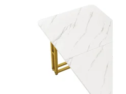 Mesa rectangular 120x70 cm, metal dorado, mesa moderna para comedor y cocina, patas de metal