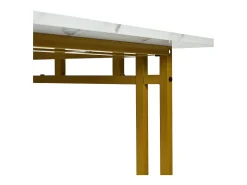 Mesa rectangular 120x70 cm, metal dorado, mesa moderna para comedor y cocina, patas de metal