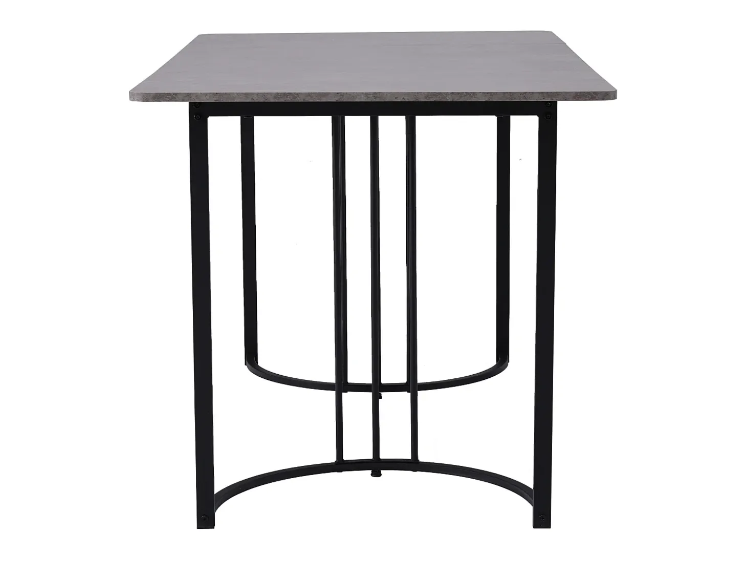 Mesa rectangular 140x80 cm, mármol gris, patas metálicas regulables, para cocina y salón