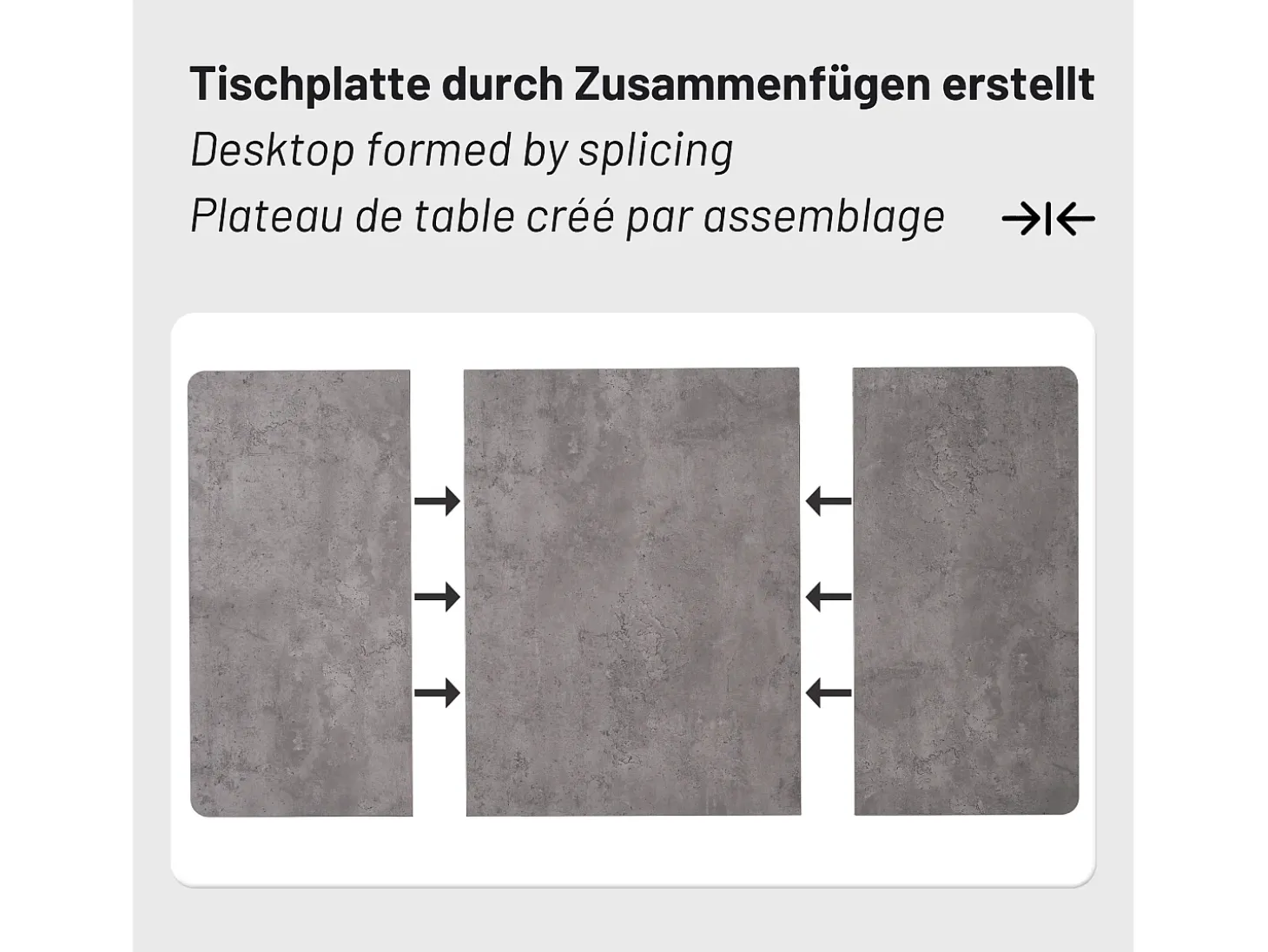 Mesa rectangular 140x80 cm, mármol gris, patas metálicas regulables, para cocina y salón