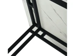 Mesa rectangular 120x70 cm, patas de metal negro, moderna y elegante para comedor y cocina.