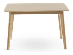 Mesa rectangular 120x80 patas de hevea con sobre chapado en roble