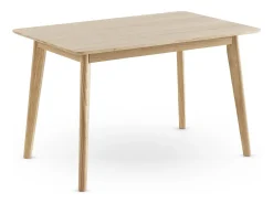 Mesa rectangular 120x80 patas de hevea con sobre chapado en roble