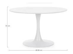 Mesa redonda blanca 120×75 cm - BLOOM