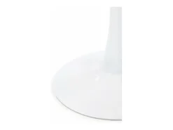 Mesa redonda blanca de 80 cm con tablero imitación mármol y base de metal DANU