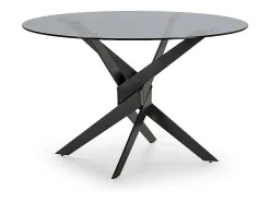 Mesa redonda de cristal para 4 personas, gris 120x76 cm