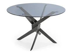 Mesa redonda de cristal para 4 personas, gris 120x76 cm