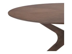 Mesa redonda de madera de nogal para comedor 137x75cm Leon