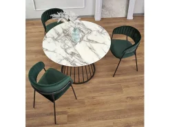 Mesa redonda de mármol para 4 personas 110x75 cm