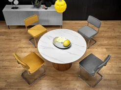 Mesa redonda de mármol para 4 personas 120x76 cm