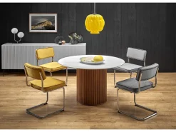 Mesa redonda de mármol para 4 personas 120x76 cm